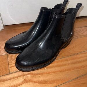Henry Ferrera Black Chelsea-Style Ankle Rain Booties